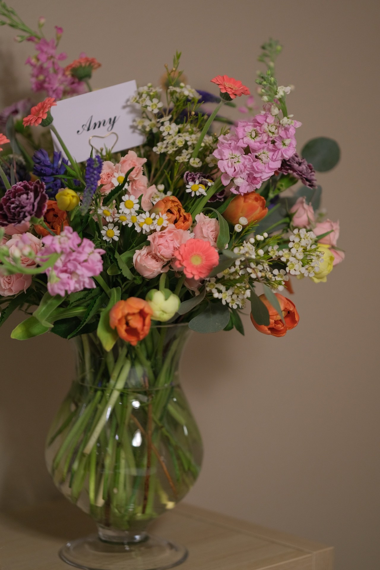 Spring vase arrangement