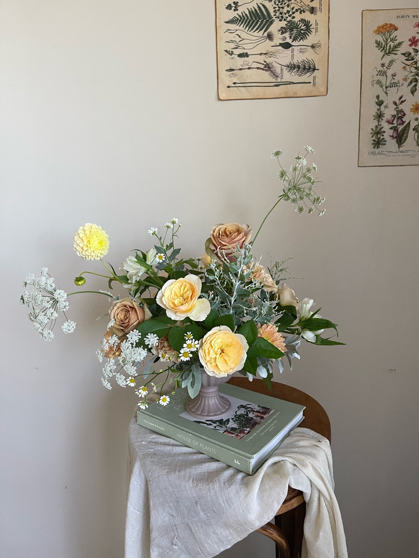 Yellow & peach roses