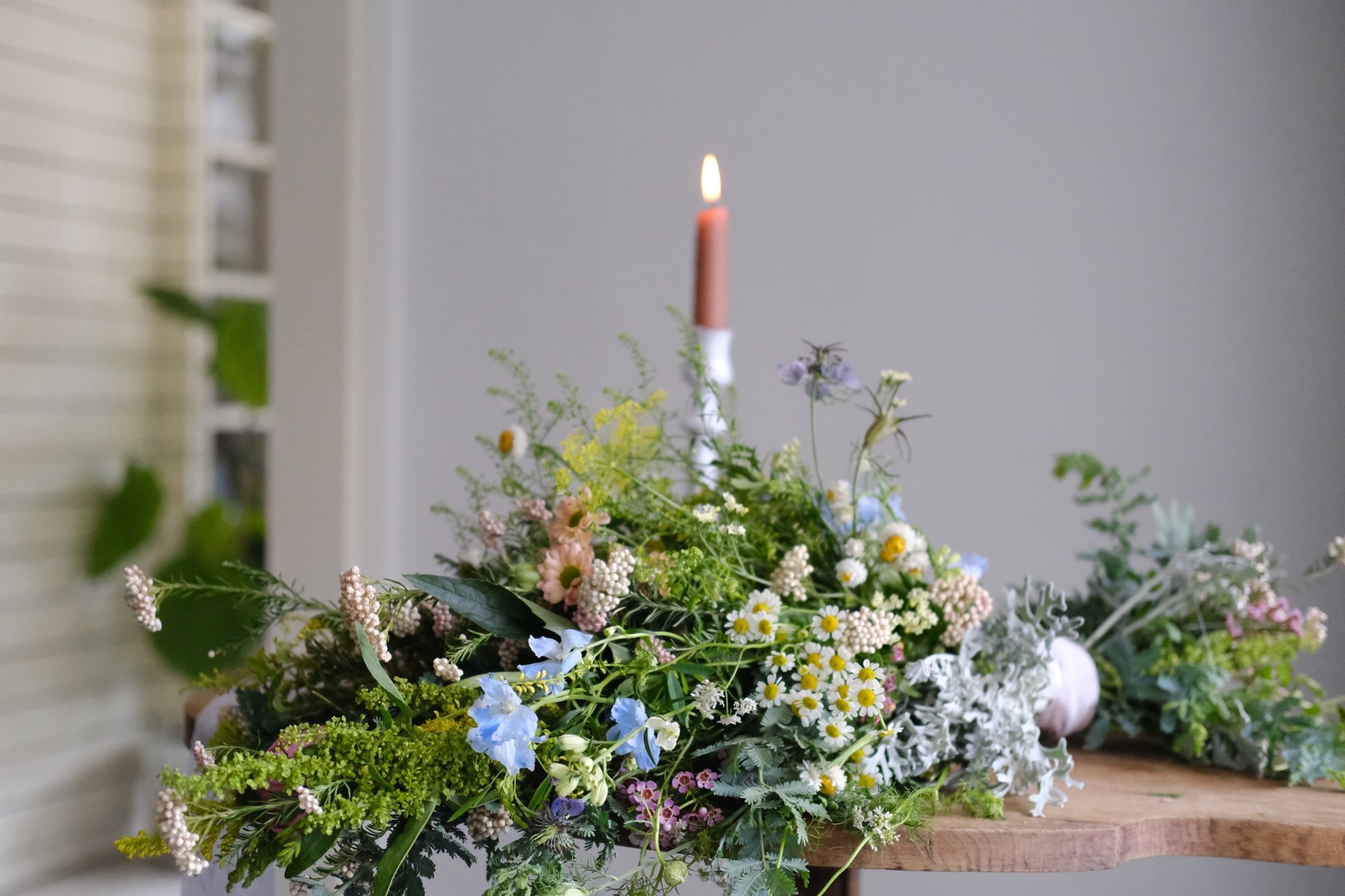 Wildflower & candle display